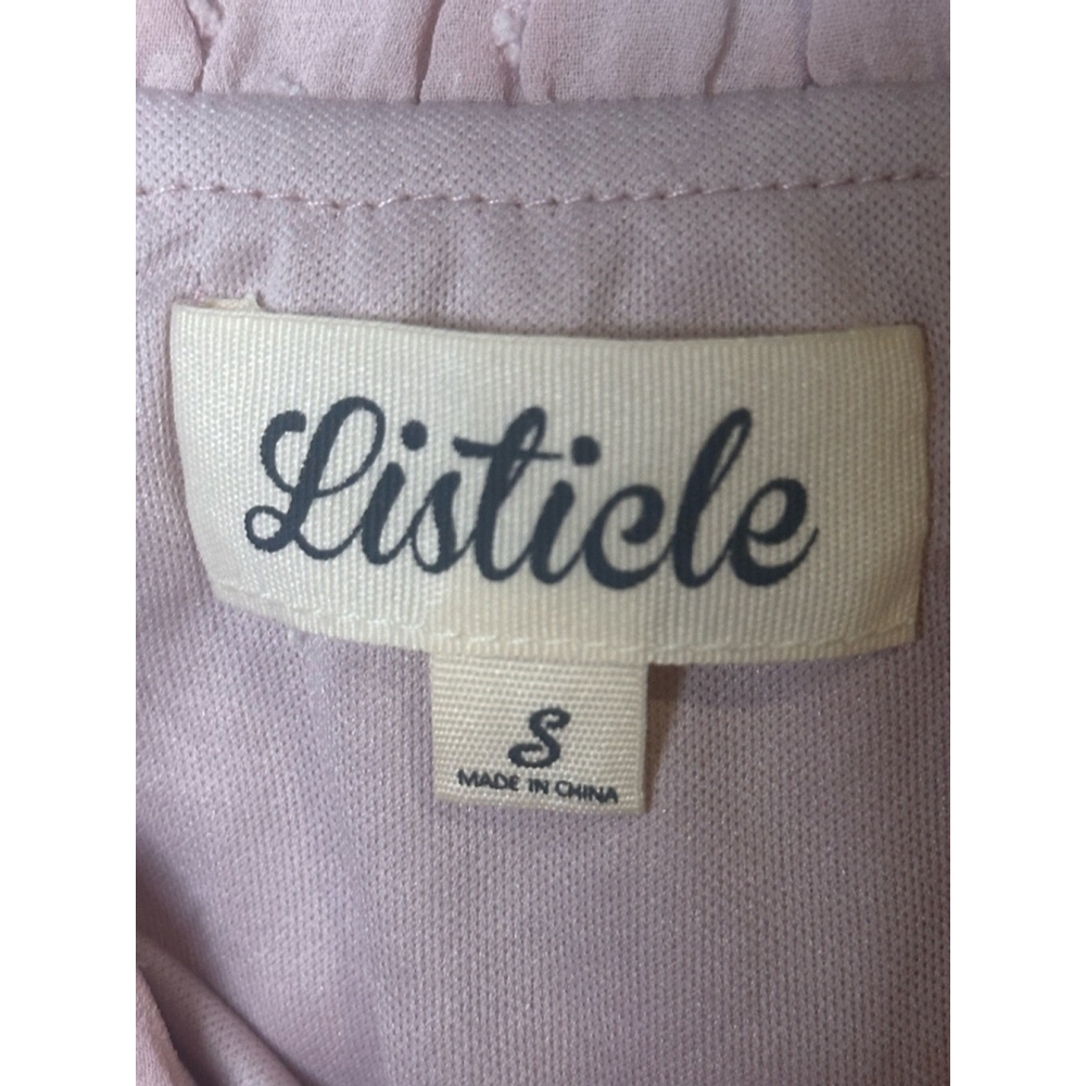 LISTICLE Size S Dusty Pink Swiss Dot Ruffled Dress - Picture 4 of 9